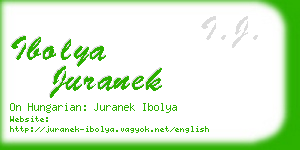 ibolya juranek business card